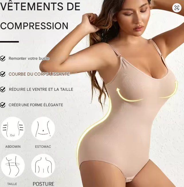 Body gainant sans couture grande taille – Ultra confortable & invisible