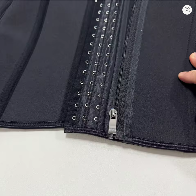 Gaine noire ajustable avec fermeture éclair – XXS à 6XL