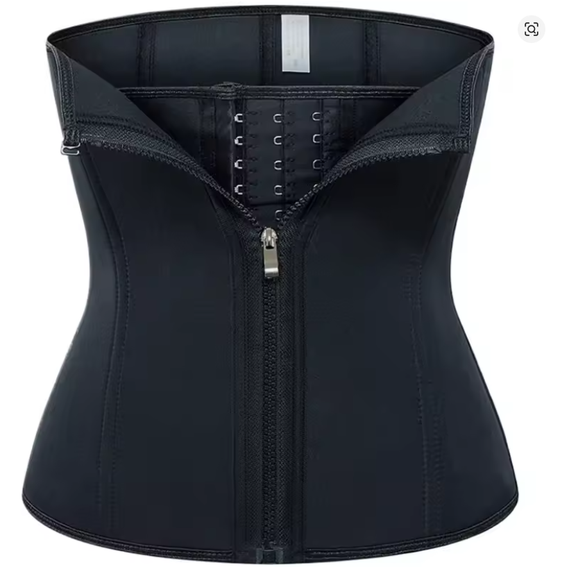 Gaine noire ajustable avec fermeture éclair – XXS à 6XL